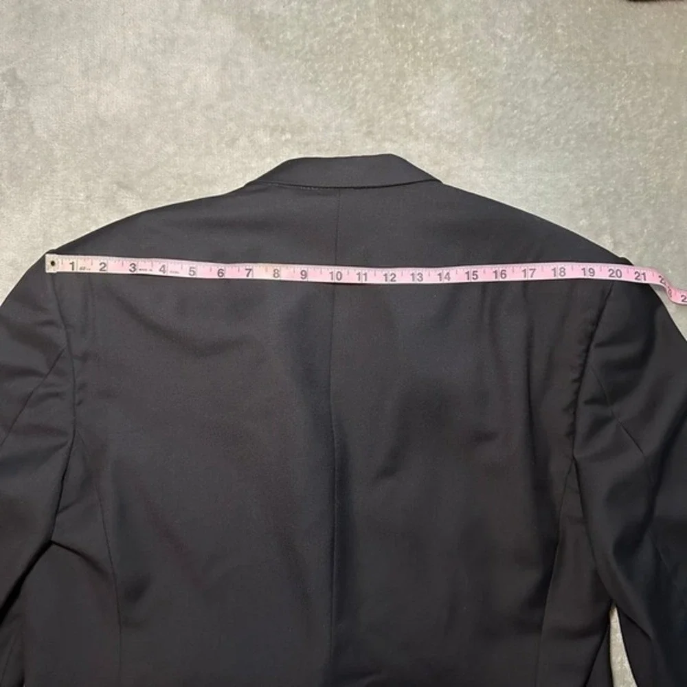 Ermenegildo Zegna Mens 54 Black Wool Tuxedo Jacket Peak Lapel Double Breasted